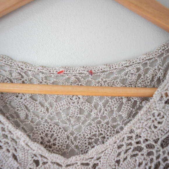 Cottagecore Crochet Beach Coastal Cowgirl Boho Indie Festival Ombre Summer Shirt - Picture 4 of 4